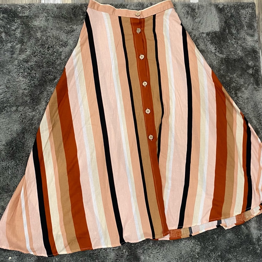 Truly 4 You Striped Midi Skirt